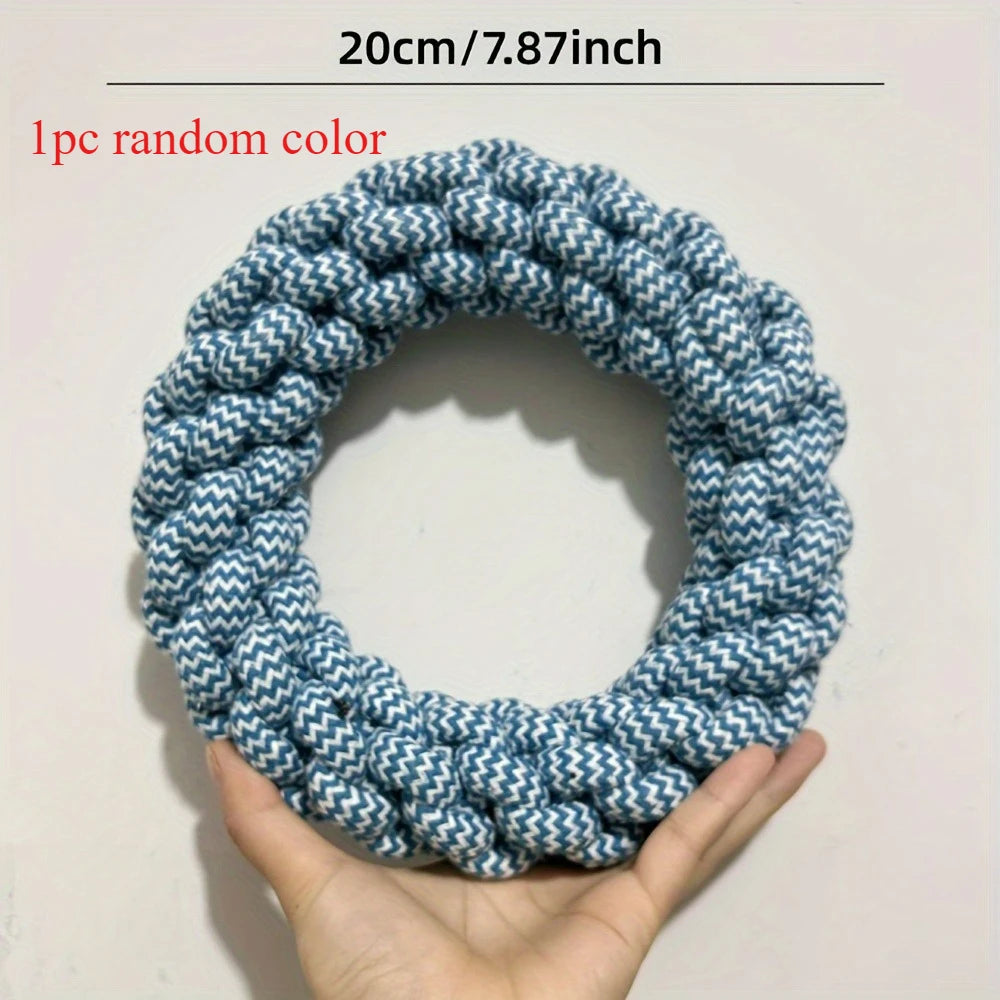 Durable Rope Dog Chew Toy-Twisted Ring Design toys