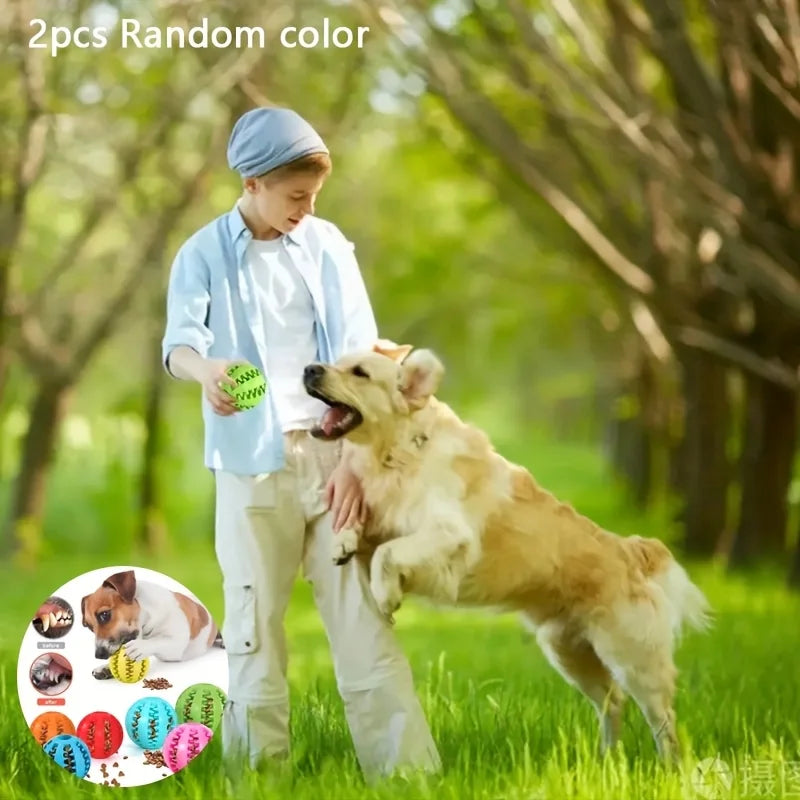 Interactive Dog Chew Toys Treat Dispenser Cleaning Balls