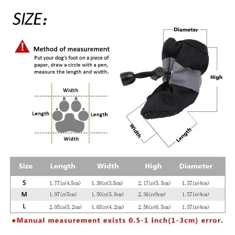 Waterproof Pet Dog Shoes Anti-slip Rain Snow Boot