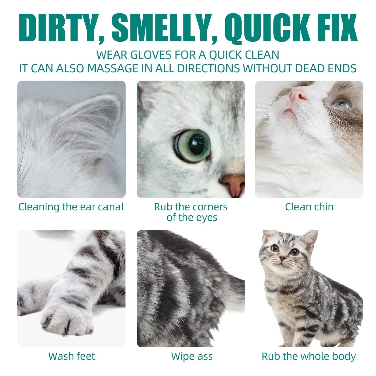 Yegbong Pet Dry Shampoo No Rinse Waterless Wash