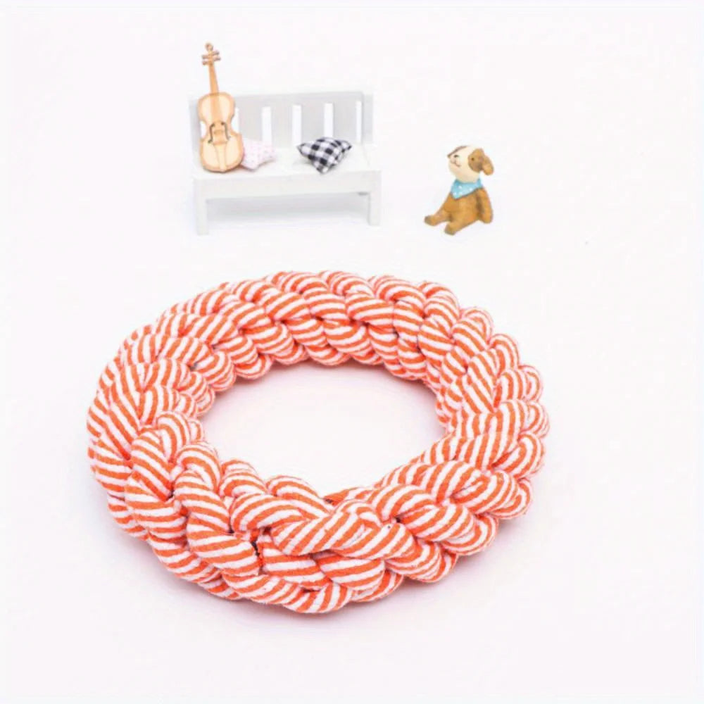 Durable Rope Dog Chew Toy-Twisted Ring Design toys