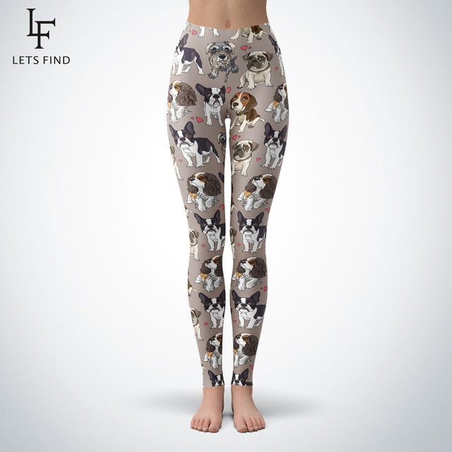 Casual Comfortable High Quality Fit Cute Dog Leggings