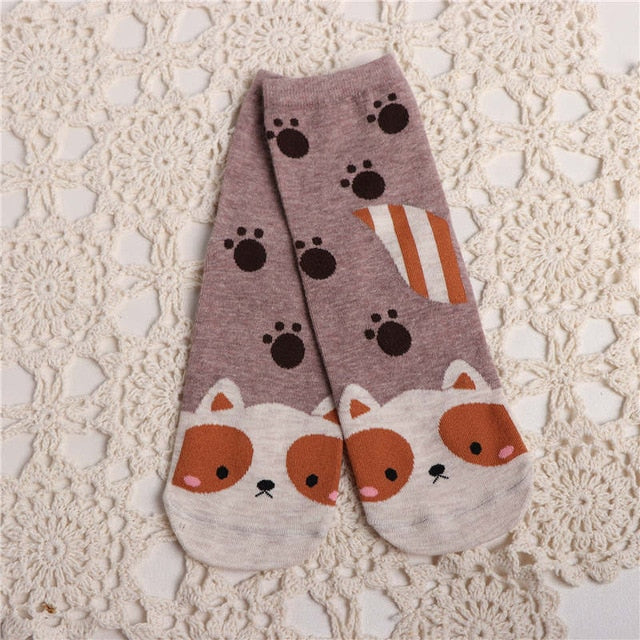 Dog Footprints Fashion Cartoon Socks