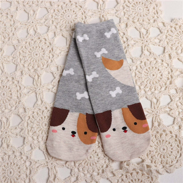 Dog Footprints Fashion Cartoon Socks