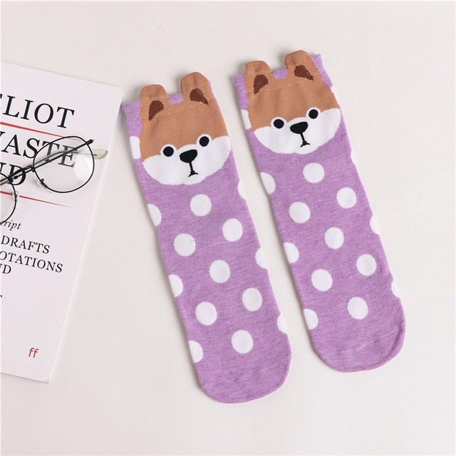 Dog Footprints Fashion Cartoon Socks