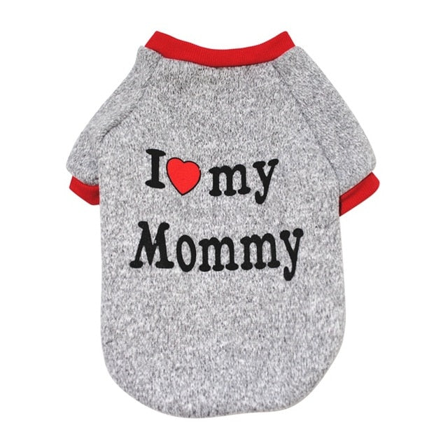 I LOVE MOM Dog Winter Coat
