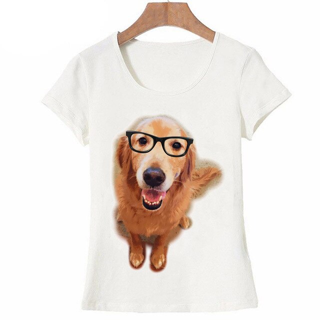 New Summer Fashion Women t-shirt Hipster Golden Retriever High Five Print T-Shirt Dog Lovers Casual Tops Hipster Cool Girl Tees