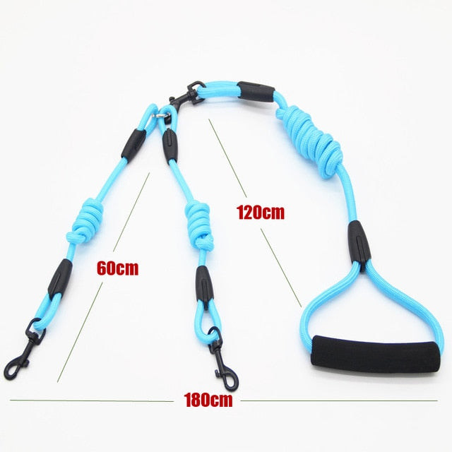 Double Twin Lead Walking Leash Collar