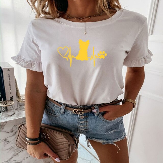 Dog Mom Funny Graphic Short Sleeve O-Neck T-shirt