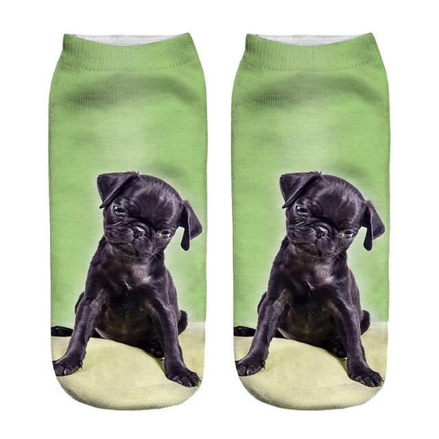Fashion Cute Women 3D Cartoon Funny Dog Printed Cotton Socks
