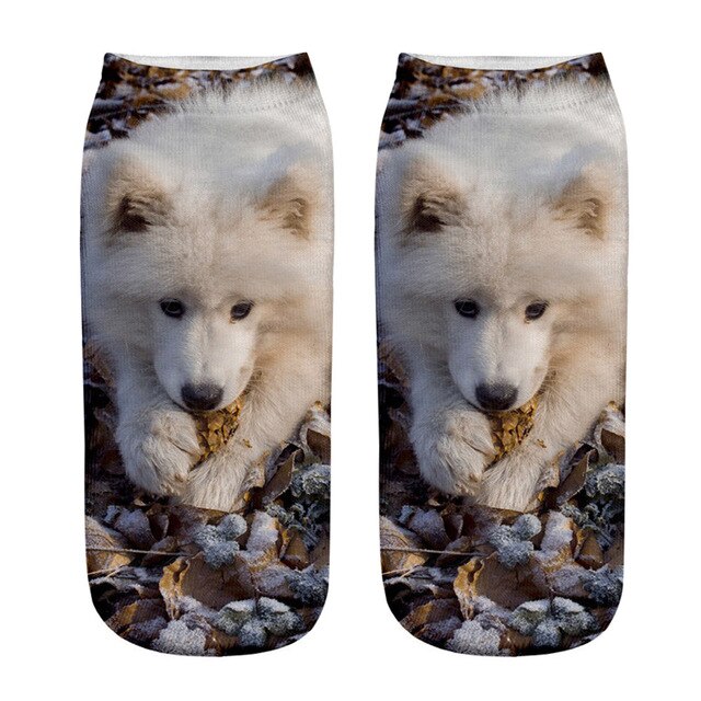 Fashion Cute Women 3D Cartoon Funny Dog Printed Cotton Socks