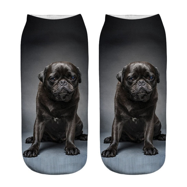 Fashion Cute Women 3D Cartoon Funny Dog Printed Cotton Socks