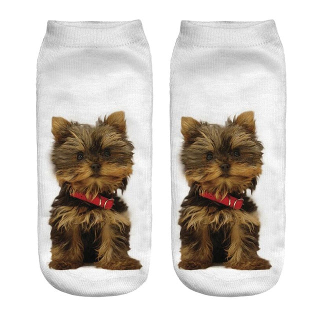 Fashion Cute Women 3D Cartoon Funny Dog Printed Cotton Socks