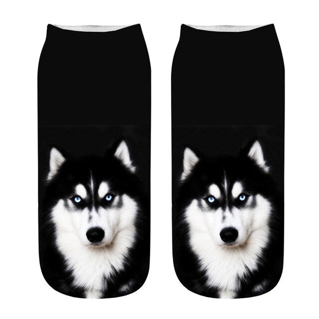 Fashion Cute Women 3D Cartoon Funny Dog Printed Cotton Socks