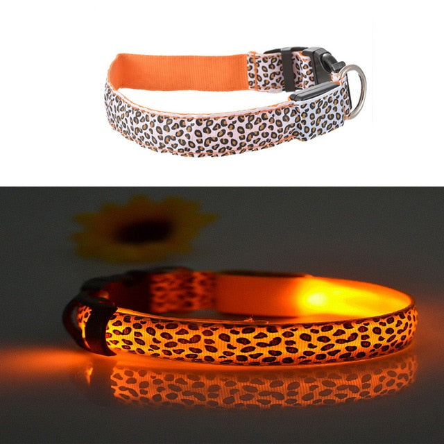 Dog Pet Collar Flashing USB Rechargeable LED Safety Light Up LED Pet Collar Nylon Pet Strap Neck Belt For Small Large Dog
