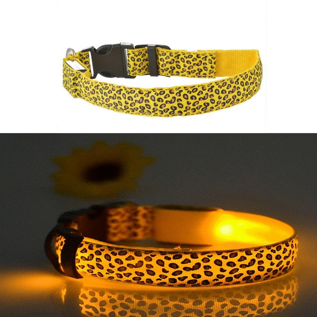 Dog Pet Collar Flashing USB Rechargeable LED Safety Light Up LED Pet Collar Nylon Pet Strap Neck Belt For Small Large Dog