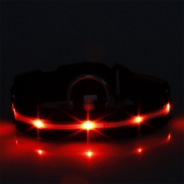 Dog Pet Collar Flashing USB Rechargeable LED Safety Light Up LED Pet Collar Nylon Pet Strap Neck Belt For Small Large Dog