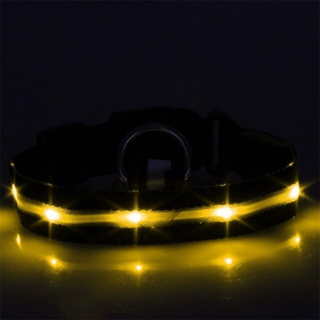 Dog Pet Collar Flashing USB Rechargeable LED Safety Light Up LED Pet Collar Nylon Pet Strap Neck Belt For Small Large Dog