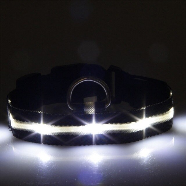 Dog Pet Collar Flashing USB Rechargeable LED Safety Light Up LED Pet Collar Nylon Pet Strap Neck Belt For Small Large Dog