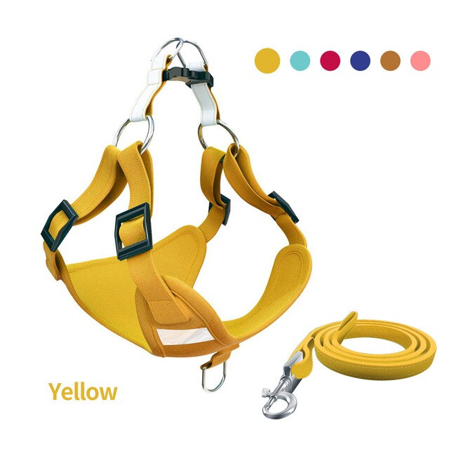 Adjustable Alloy D Buckle Dog Vest Leash
