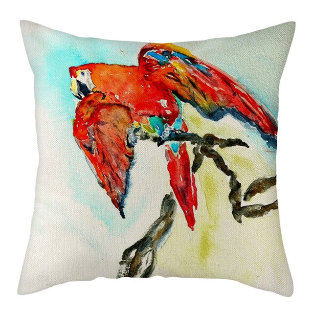 Nanacoba Pure Linen Cute Dog Printed Cushion Cover