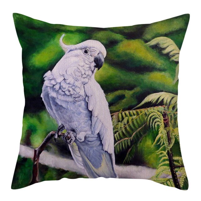 Nanacoba Pure Linen Cute Dog Printed Cushion Cover