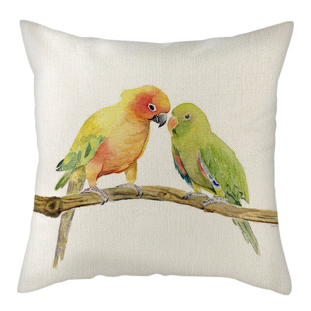 Nanacoba Pure Linen Cute Dog Printed Cushion Cover